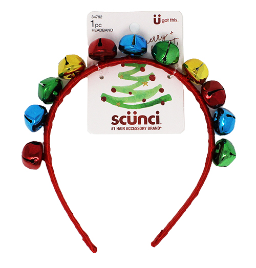 Scunci Jingle Bell Headband Holiday Party Accessory, 1 pc - Click Image to Close